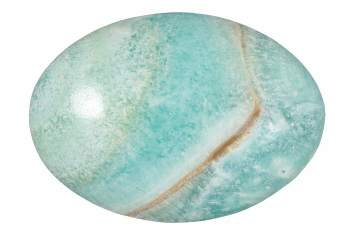 Polished Blue Caribbean Calcite Palm Stone #275576